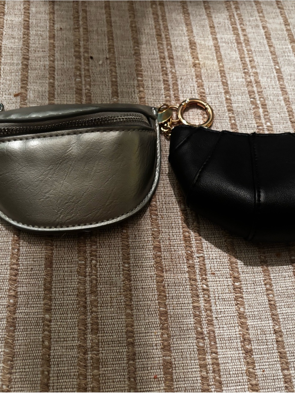 Universal Thread Metallic Silver and Black Key Wristlet Duo